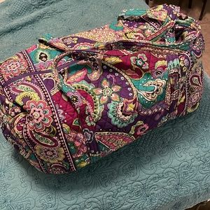 Vera Bradley duffel bag with zipper on top and side pocket